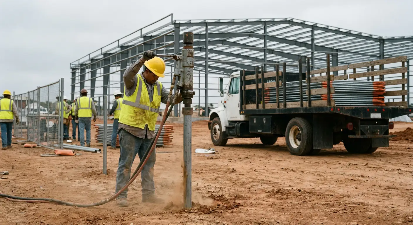 Industrial fencing installation site in Apopka, FL