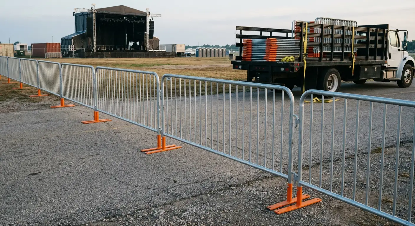 Crowd control barricade setup in Apopka, FL