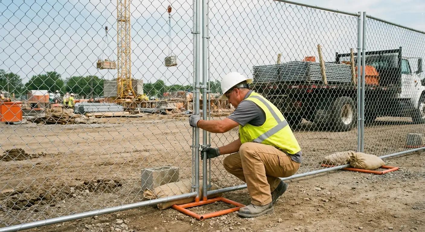Comparison of professional fencing solutions versus DIY risks on a construction site in Apopka, FL