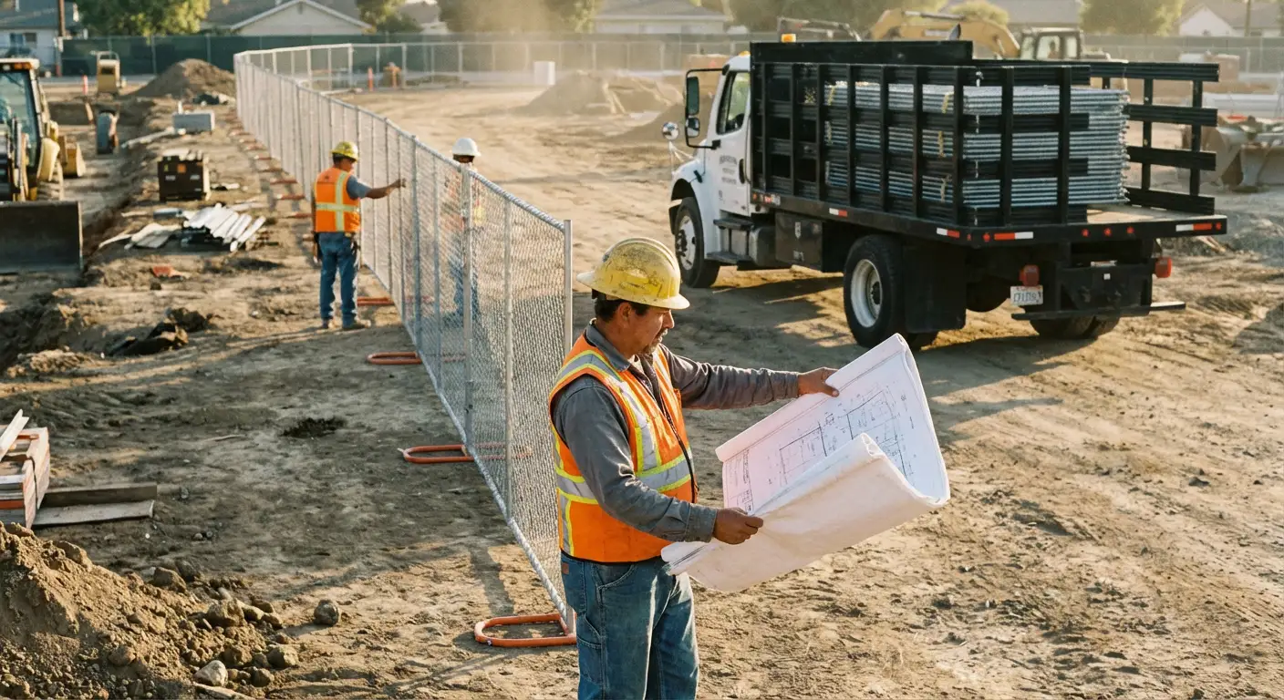 Post-driven fencing installation site in Apopka, FL
