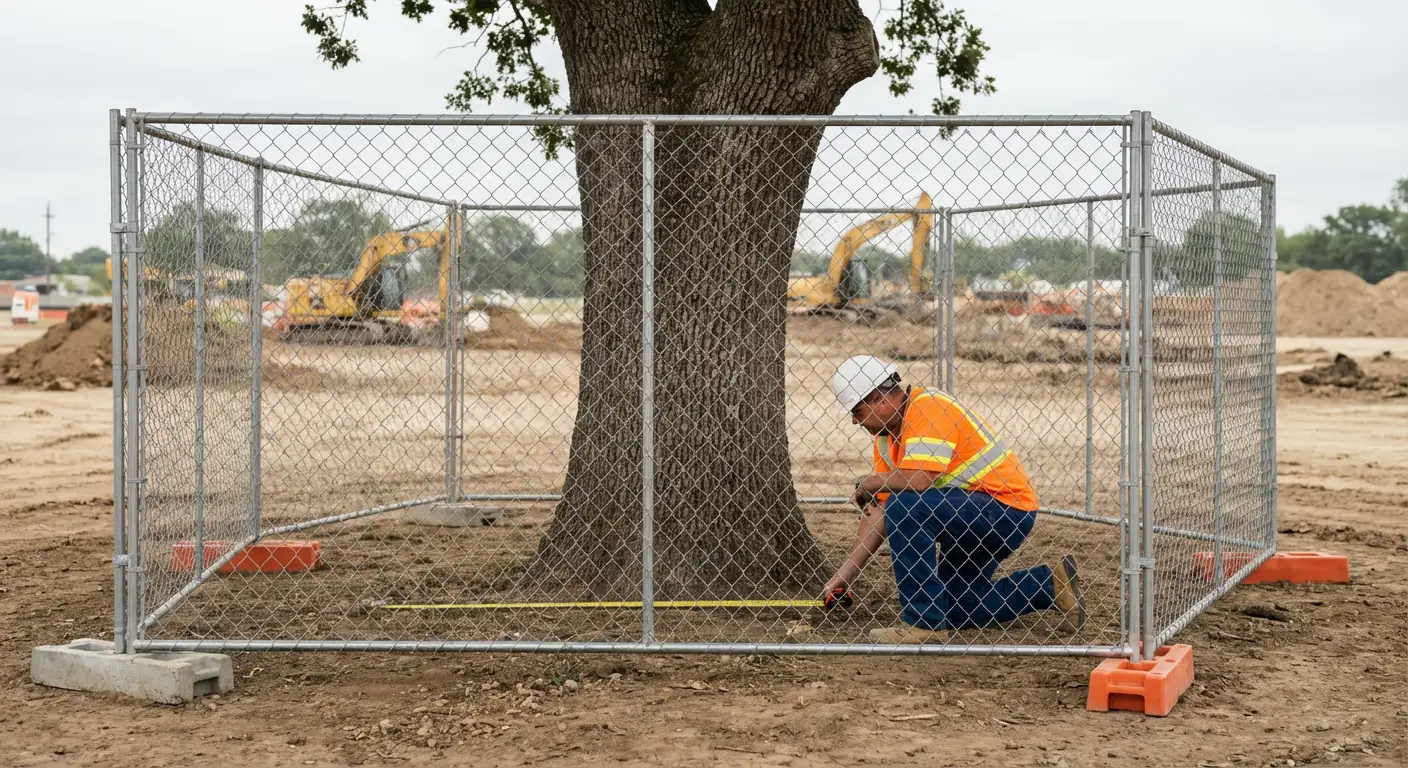 Tree protection zone fencing installation in Apopka, FL