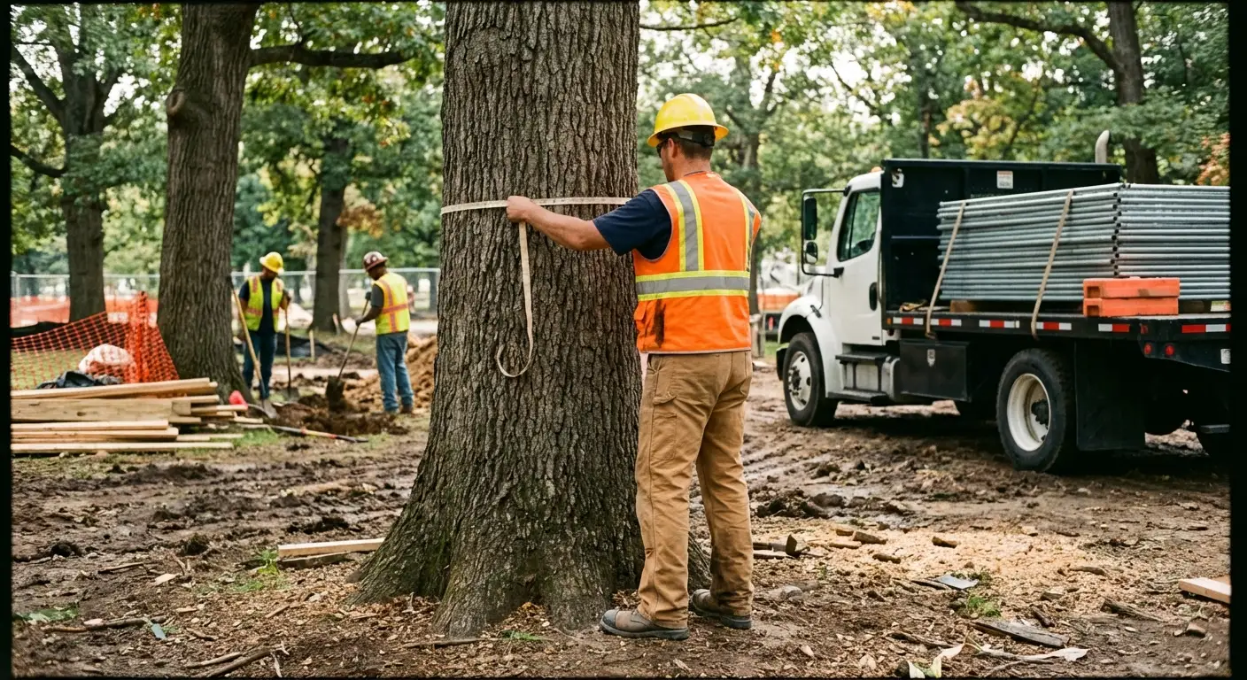 Tree protection zone fencing installation in Apopka, FL